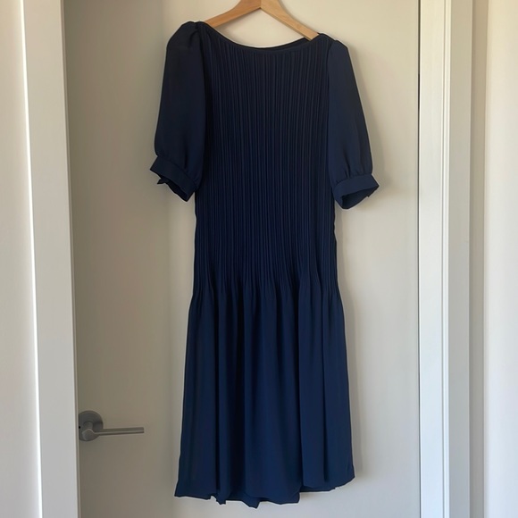 Vintage navy chiffon dress - Picture 4 of 7
